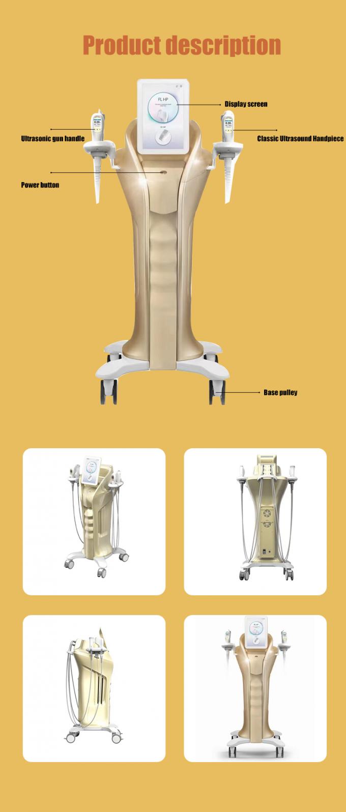 Multi-functional MFU RF  HIFU Machine for Face and Body Skin Tightening and Lifting with 4 Handles and 10 Cartridges