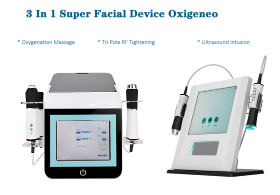 Super Facial Platform 3 In 1 Co2 Bubble Facial Oxgynation Ultrasound Rf Machine For Glowing Skin