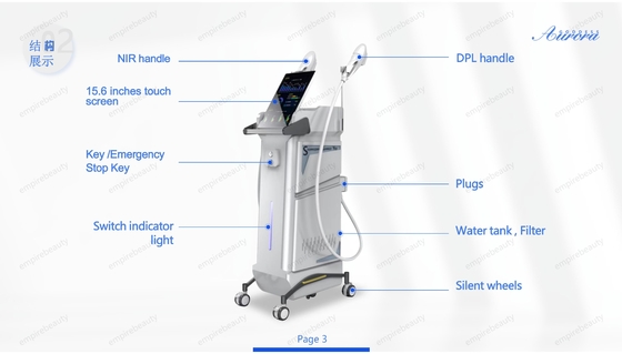 2023 Latest Dpl Laser Treatment Skin Rejuvenation Machine DPL NIR Dual Handles 3000W High Power Advanced IPL Equipment