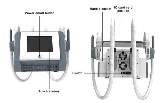Portable Emslim Neo RF EMS Body Sculpting Muscle Stimulator Massage Machine  with 2 Handles Fat Reductin Muscle Building