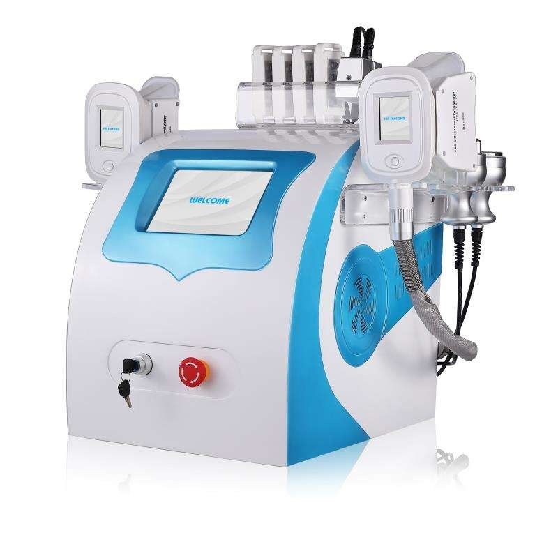 Portable Fat Freezing Cryolipolysis Machine With 2 Cryo Probes Cavitation Laser Lipo RF 5 In 1 Slimming Machine